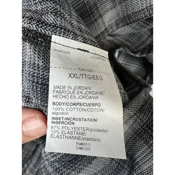 Under Armour Tradesmen Flex Fitted Plaid Flannel Button Down Shirt Size XXL Grey - Picture 6 of 7